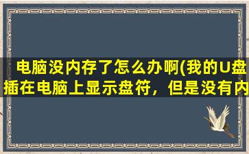 电脑没内存了怎么办啊(我的U盘插在电脑上显示盘符，但是没有内存是怎么回事)