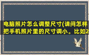 电脑照片怎么调整尺寸(请问怎样把手机照片里的尺寸调小。比如2.4MB调成500K)