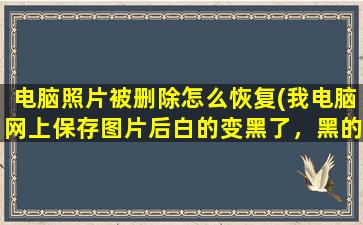 电脑照片被删除怎么恢复(我电脑网上保存图片后白的变黑了，黑的变白了怎么回事怎么搞)