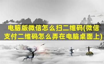 电脑版微信怎么扫二维码(微信支付二维码怎么弄在电脑桌面上)