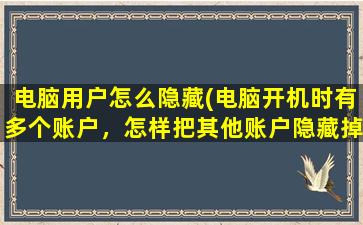 电脑用户怎么隐藏(电脑开机时有多个账户，怎样把其他账户隐藏掉呢)