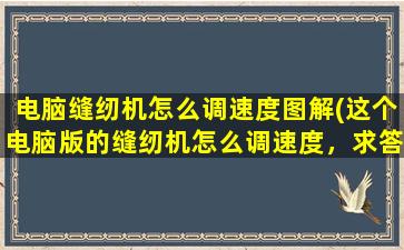 电脑缝纫机怎么调速度图解(这个电脑版的缝纫机怎么调速度，求答案啊)