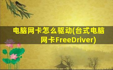 电脑网卡怎么驱动(台式电脑网卡FreeDriver)