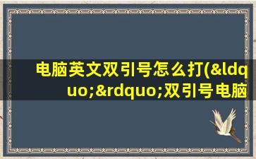 电脑英文双引号怎么打(“”双引号电脑怎么打)