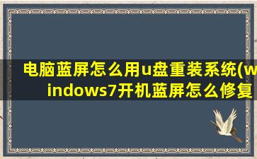 电脑蓝屏怎么用u盘重装系统(windows7开机蓝屏怎么修复)