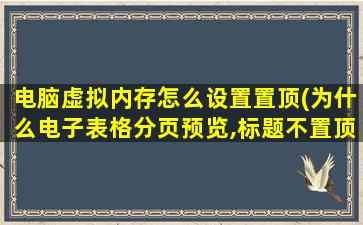 电脑虚拟内存怎么设置置顶(为什么电子表格分页预览,标题不置顶)