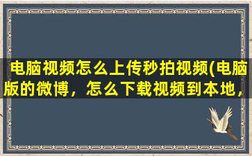 电脑视频怎么上传秒拍视频(电脑版的微博，怎么下载视频到本地，求解)