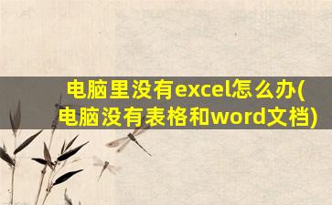 电脑里没有excel怎么办(电脑没有表格和word文档)