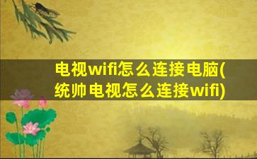 电视wifi怎么连接电脑(统帅电视怎么连接wifi)