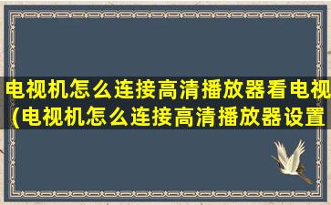 电视机怎么连接高清播放器看电视(电视机怎么连接高清播放器设置)