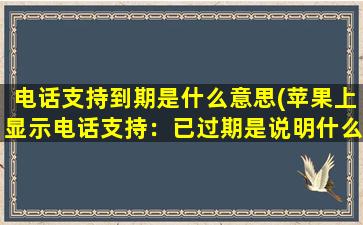 电话支持到期是什么意思(苹果上显示电话支持：已过期是说明什么)