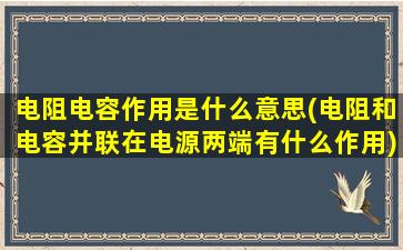 电阻电容作用是什么意思(电阻和电容并联在电源两端有什么作用)