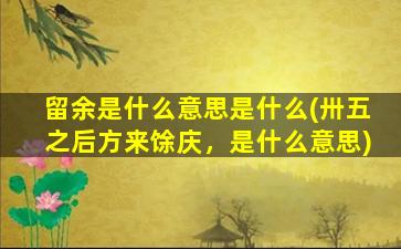 留余是什么意思是什么(卅五之后方来馀庆，是什么意思)