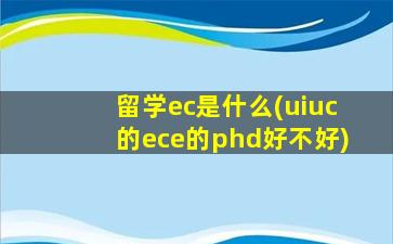 留学ec是什么(uiuc的ece的phd好不好)