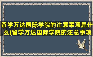 留学万达国际学院的注意事项是什么(留学万达国际学院的注意事项)