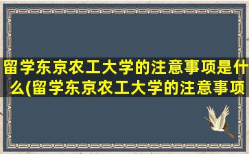 留学东京农工大学的注意事项是什么(留学东京农工大学的注意事项)