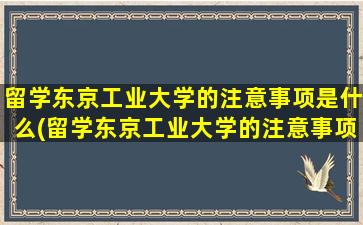 留学东京工业大学的注意事项是什么(留学东京工业大学的注意事项)