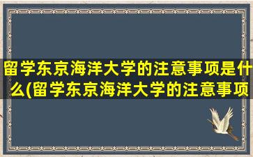 留学东京海洋大学的注意事项是什么(留学东京海洋大学的注意事项)