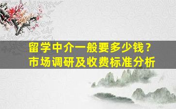 留学中介一般要多少钱？市场调研及收费标准分析