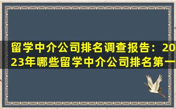 留学中介公司排名调查报告：2023年哪些留学中介公司排名第一？