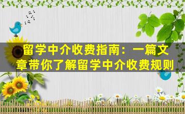 留学中介收费指南：一篇文章带你了解留学中介收费规则