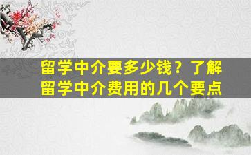 留学中介要多少钱？了解留学中介费用的几个要点