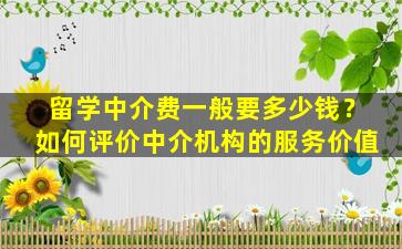 留学中介费一般要多少钱？如何评价中介机构的服务价值