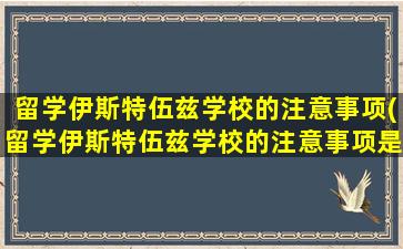 留学伊斯特伍兹学校的注意事项(留学伊斯特伍兹学校的注意事项是什么)