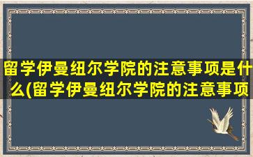 留学伊曼纽尔学院的注意事项是什么(留学伊曼纽尔学院的注意事项)