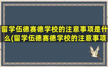 留学伍德赛德学校的注意事项是什么(留学伍德赛德学校的注意事项包括)