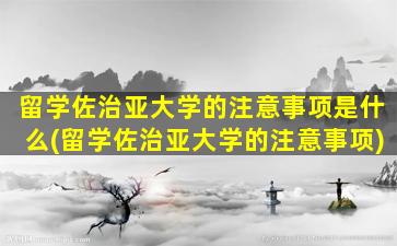 留学佐治亚大学的注意事项是什么(留学佐治亚大学的注意事项)