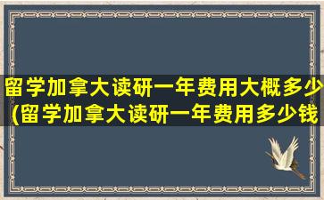 留学加拿大读研一年费用大概多少(留学加拿大读研一年费用多少钱)