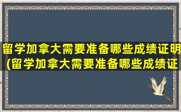 留学加拿大需要准备哪些成绩证明(留学加拿大需要准备哪些成绩证书)