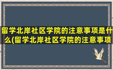 留学北岸社区学院的注意事项是什么(留学北岸社区学院的注意事项和要求)