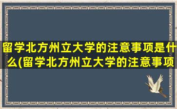 留学北方州立大学的注意事项是什么(留学北方州立大学的注意事项)