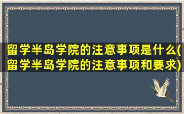 留学半岛学院的注意事项是什么(留学半岛学院的注意事项和要求)