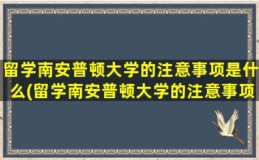 留学南安普顿大学的注意事项是什么(留学南安普顿大学的注意事项)