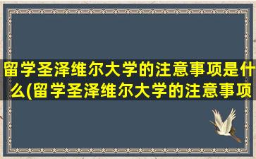 留学圣泽维尔大学的注意事项是什么(留学圣泽维尔大学的注意事项)