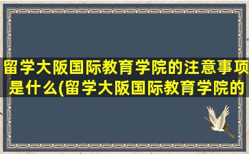 留学大阪国际教育学院的注意事项是什么(留学大阪国际教育学院的注意事项)