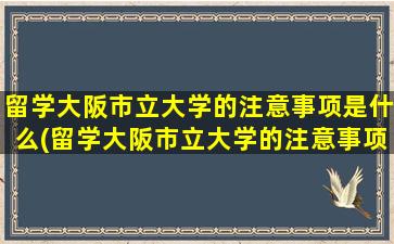 留学大阪市立大学的注意事项是什么(留学大阪市立大学的注意事项)