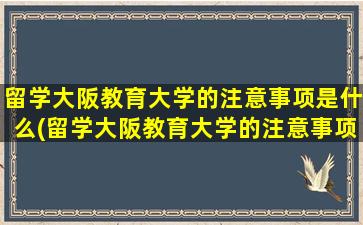 留学大阪教育大学的注意事项是什么(留学大阪教育大学的注意事项)