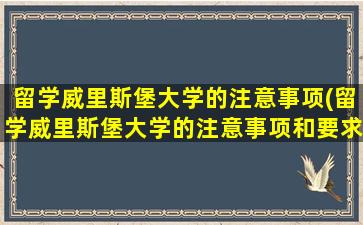 留学威里斯堡大学的注意事项(留学威里斯堡大学的注意事项和要求)