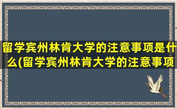 留学宾州林肯大学的注意事项是什么(留学宾州林肯大学的注意事项)