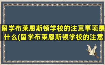 留学布莱恩斯顿学校的注意事项是什么(留学布莱恩斯顿学校的注意事项)