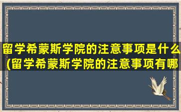 留学希蒙斯学院的注意事项是什么(留学希蒙斯学院的注意事项有哪些)