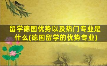 留学德国优势以及热门专业是什么(德国留学的优势专业)