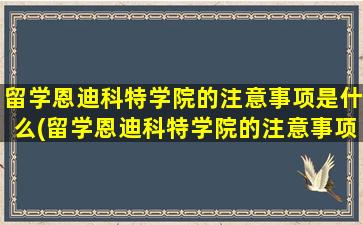 留学恩迪科特学院的注意事项是什么(留学恩迪科特学院的注意事项和要求)