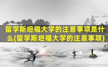 留学斯坦福大学的注意事项是什么(留学斯坦福大学的注意事项)