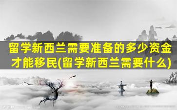 留学新西兰需要准备的多少资金才能移民(留学新西兰需要什么)