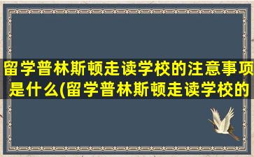 留学普林斯顿走读学校的注意事项是什么(留学普林斯顿走读学校的注意事项)